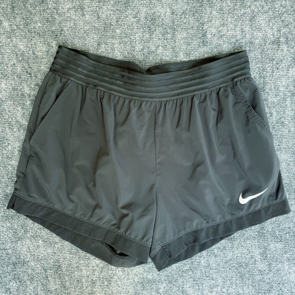 Nike Dri-FIT Running Shorts Womens Large Gray Athletic Mesh Stretch AQ3541-060